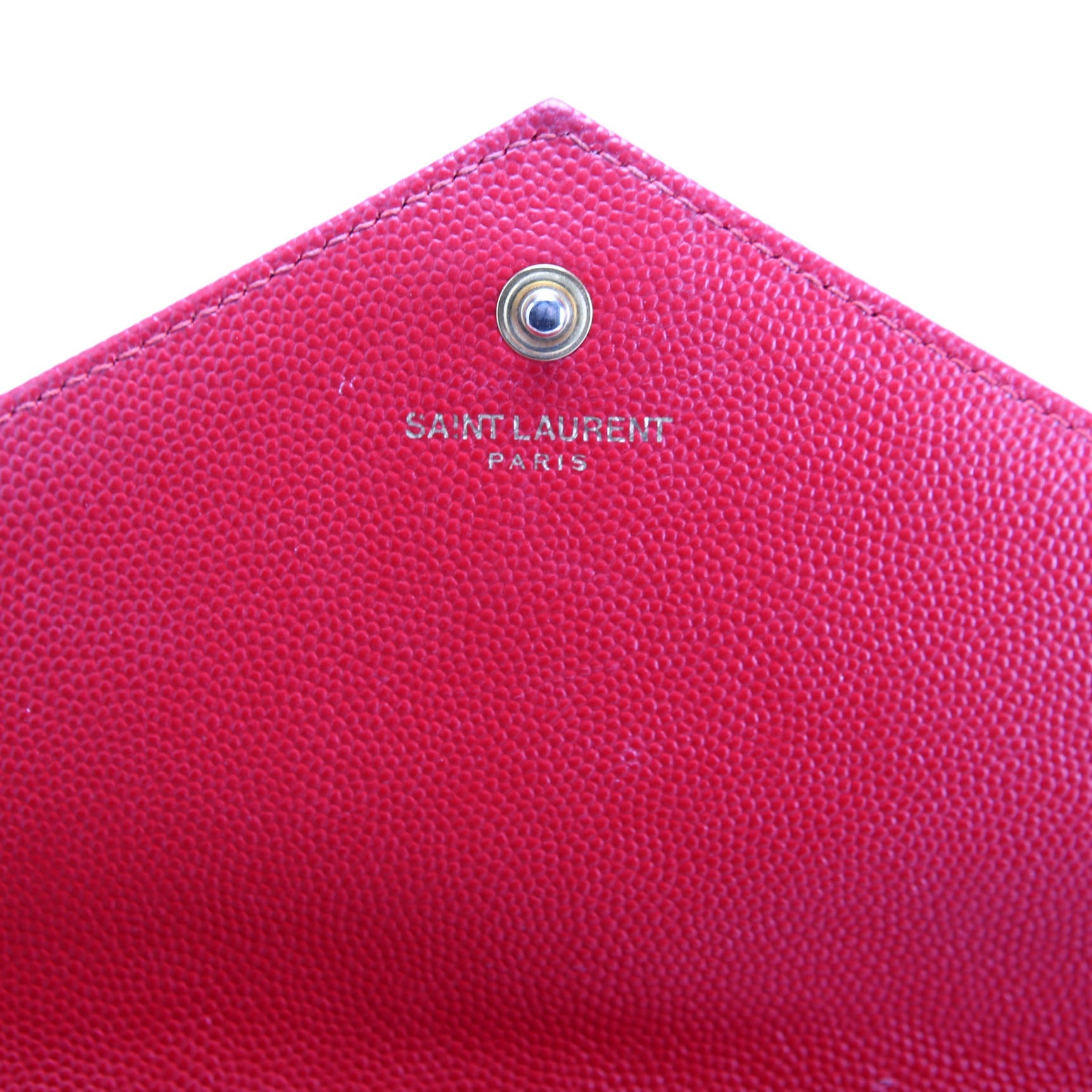 SAINT LAURENT Grain De Poudre Chain Wallet 377828 Red