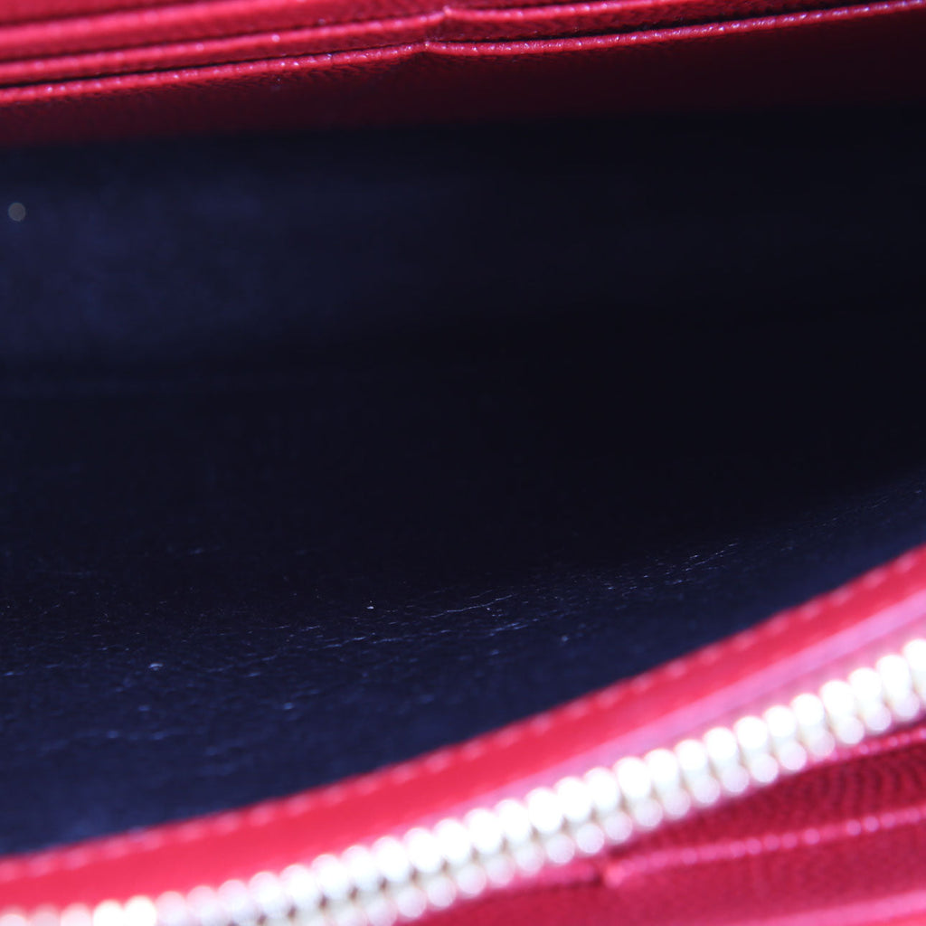 SAINT LAURENT Grain De Poudre Chain Wallet 377828 Red