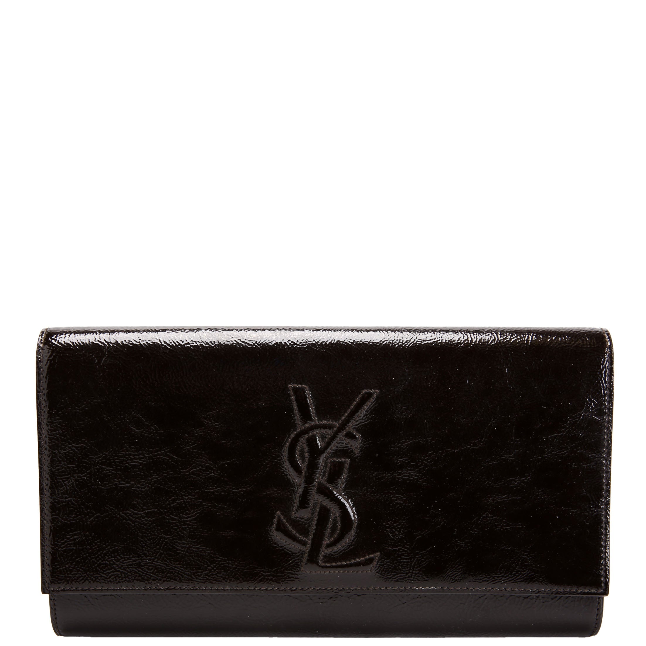 Belle De Jour Clutch Textured Patent 347990 Black