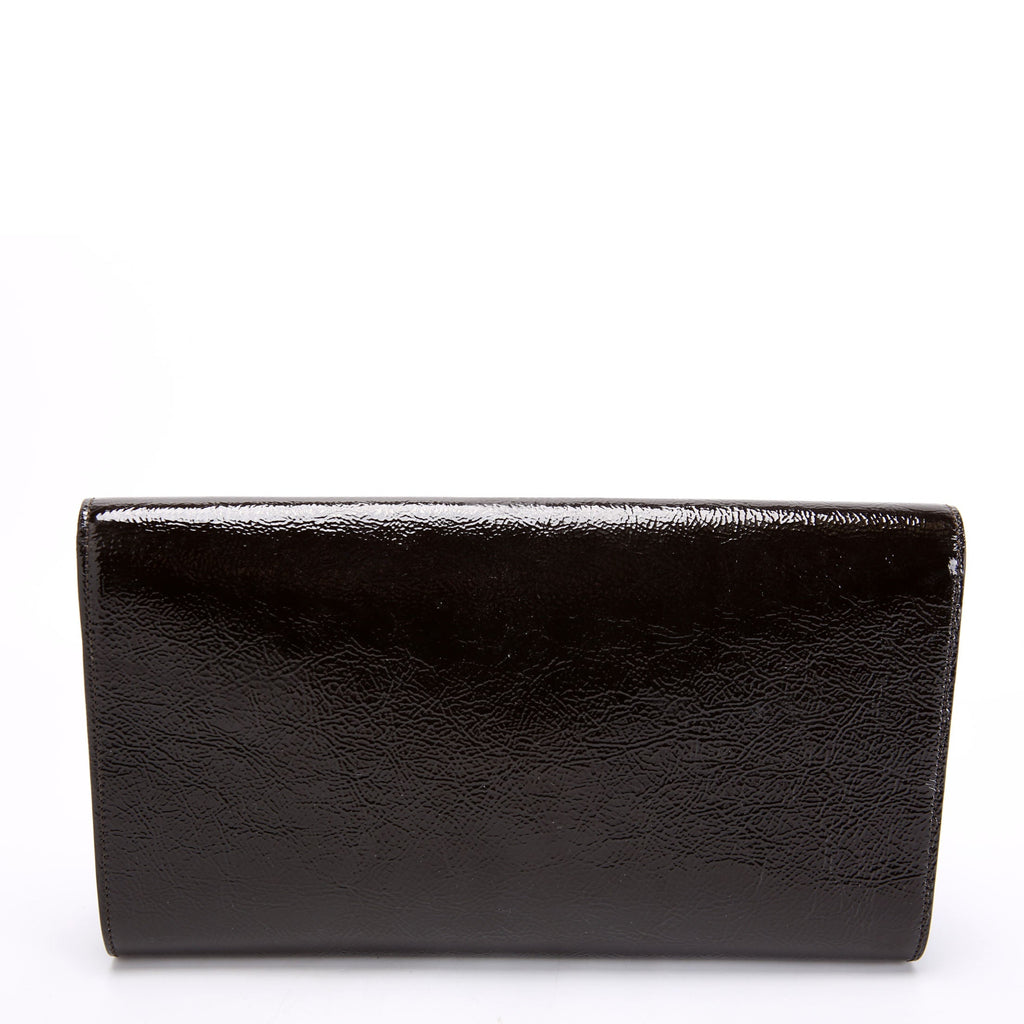 Belle De Jour Clutch Textured Patent 347990 Black