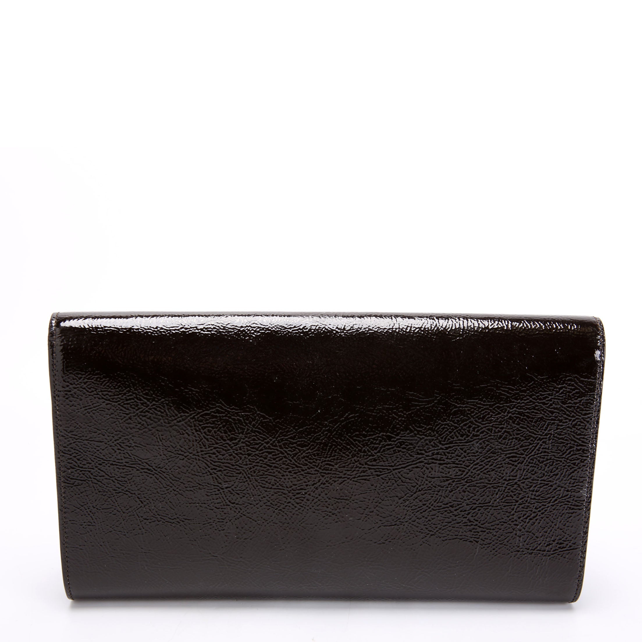Belle De Jour Clutch Textured Patent 347990 Black