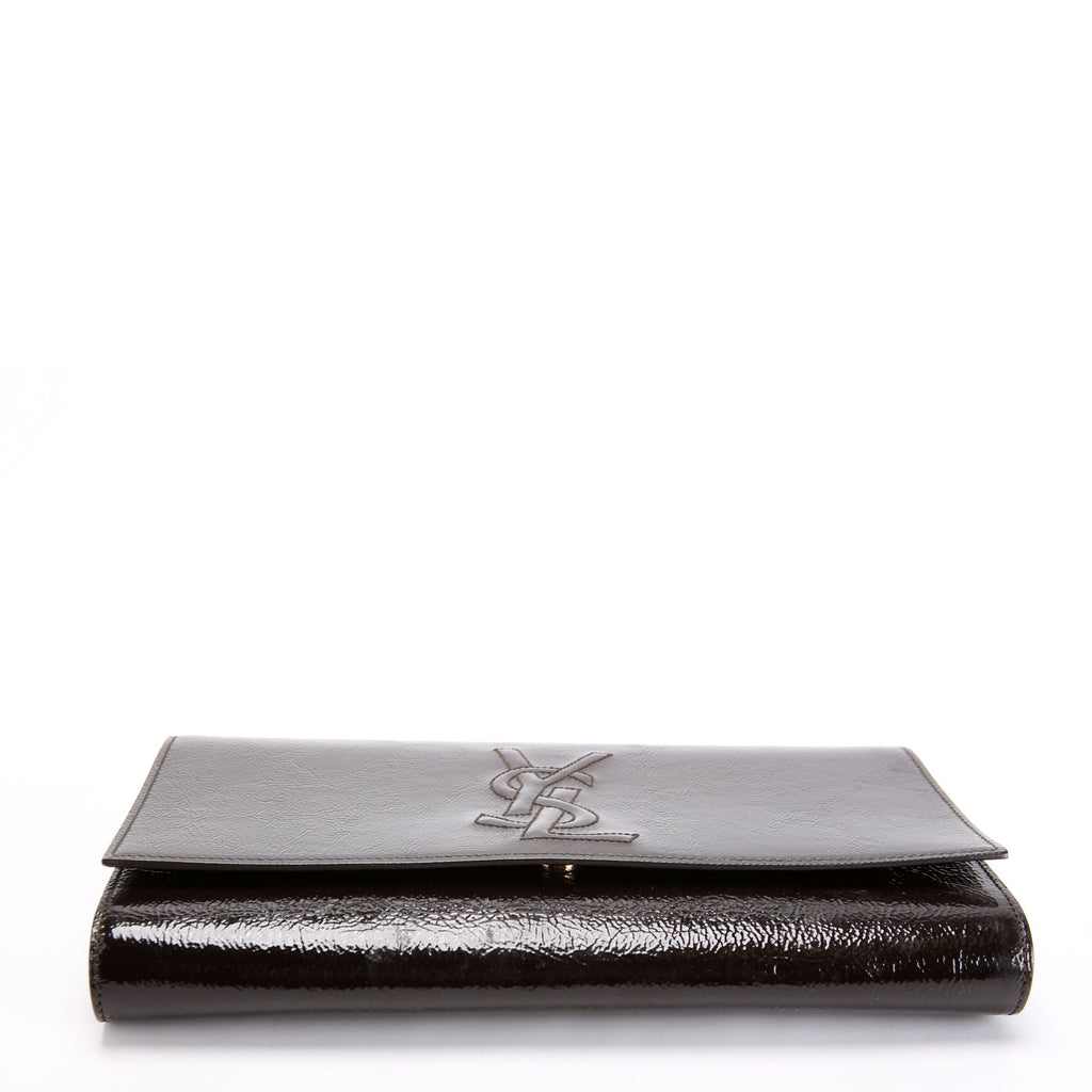 Belle De Jour Clutch Textured Patent 347990 Black