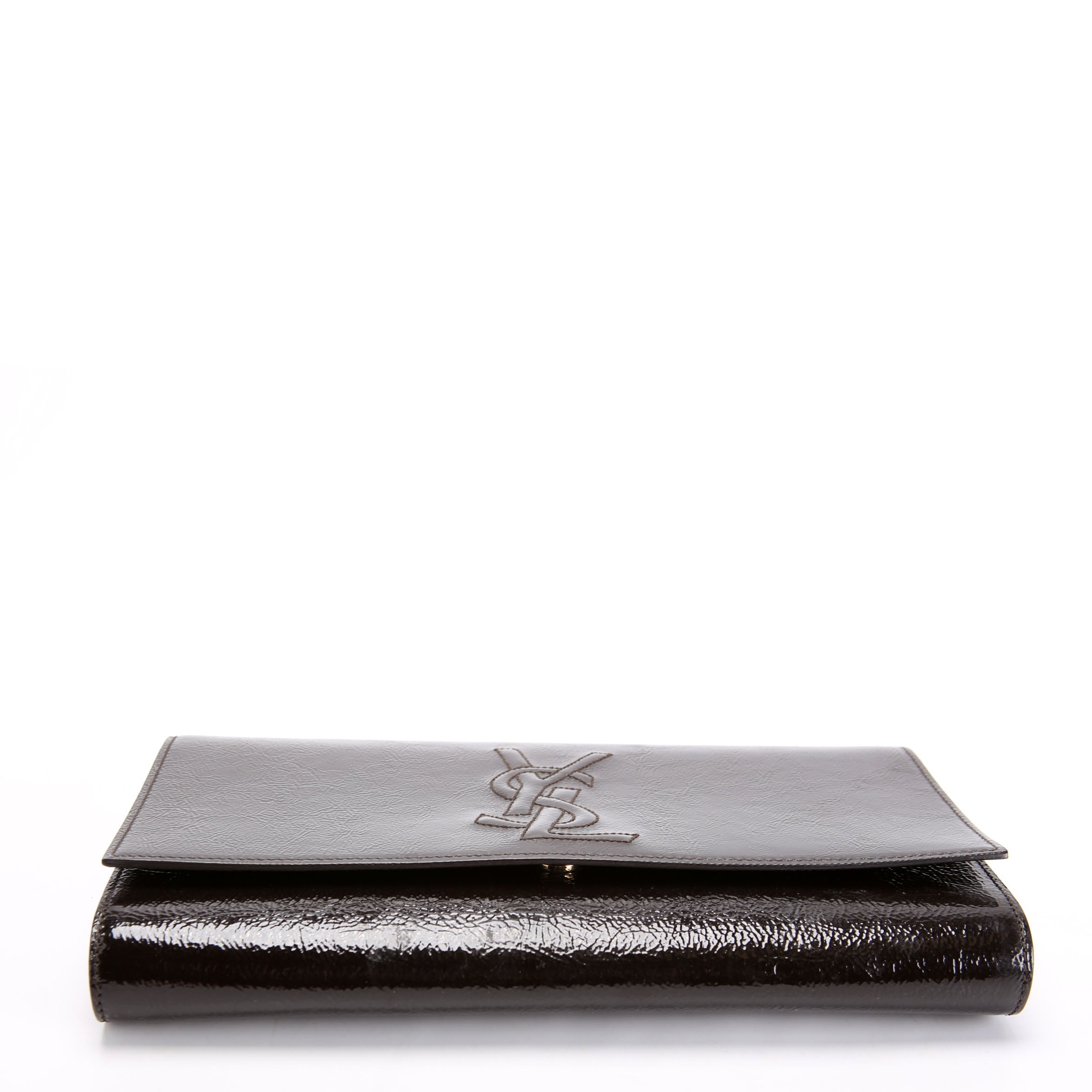 Belle De Jour Clutch Textured Patent 347990 Black