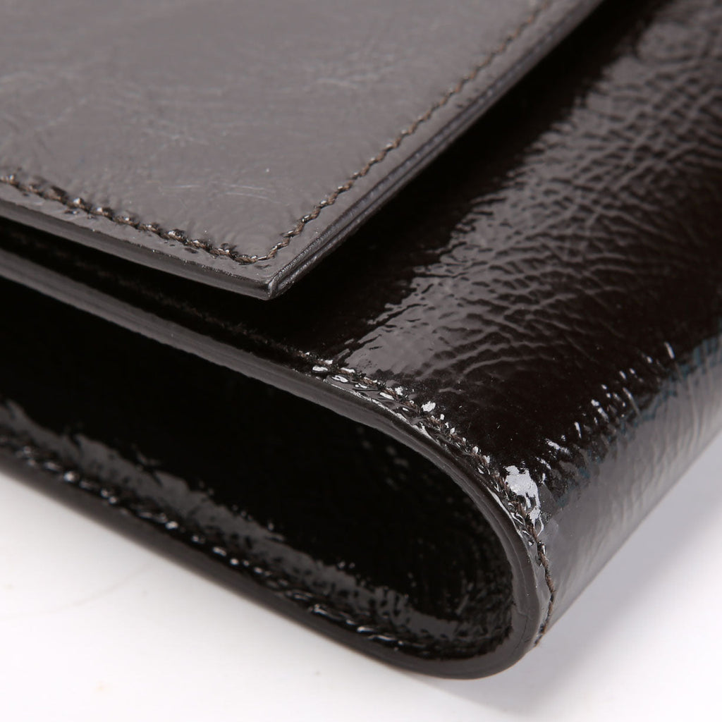 Belle De Jour Clutch Textured Patent 347990 Black