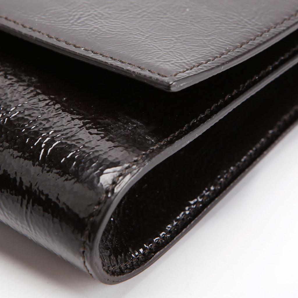 Belle De Jour Clutch Textured Patent 347990 Black