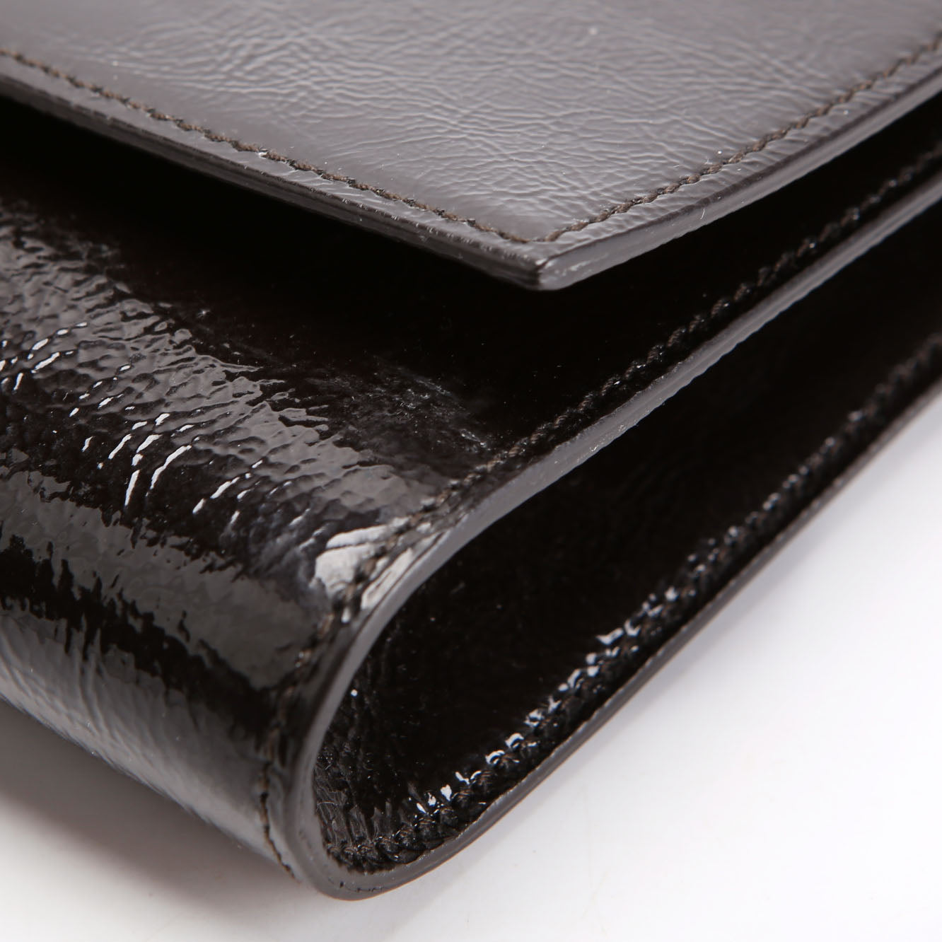 Belle De Jour Clutch Textured Patent 347990 Black