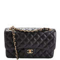 Classic Flap Jumbo Caviar 23M Black/Burgundy