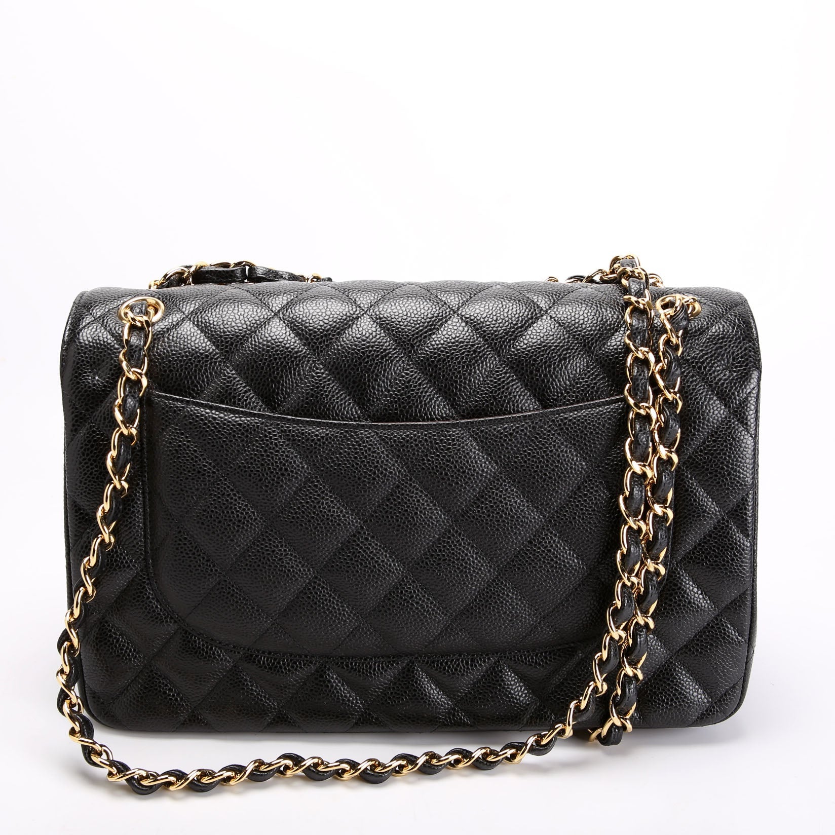 Classic Flap Jumbo Caviar 23M Black/Burgundy