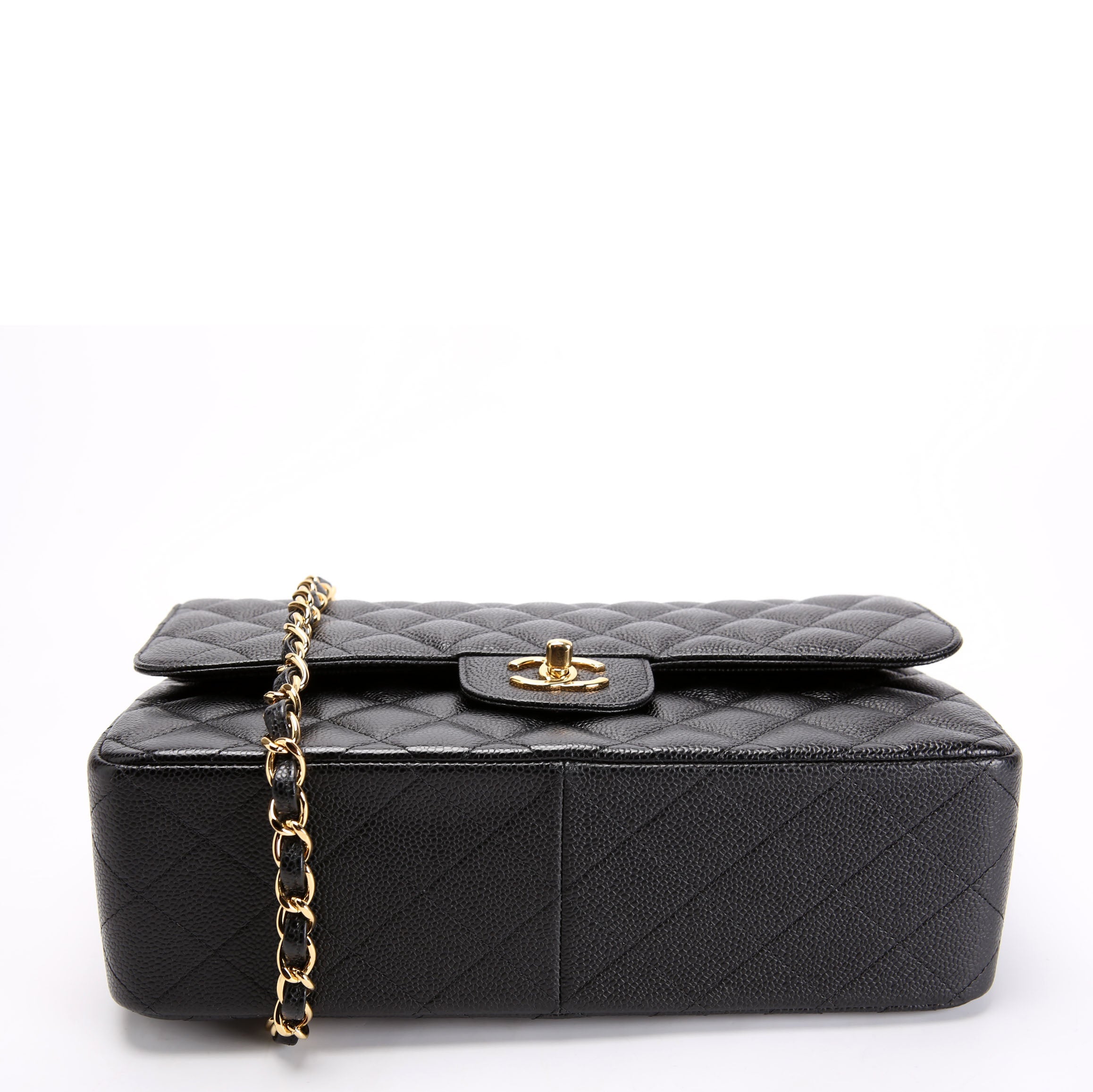 Classic Flap Jumbo Caviar 23M Black/Burgundy