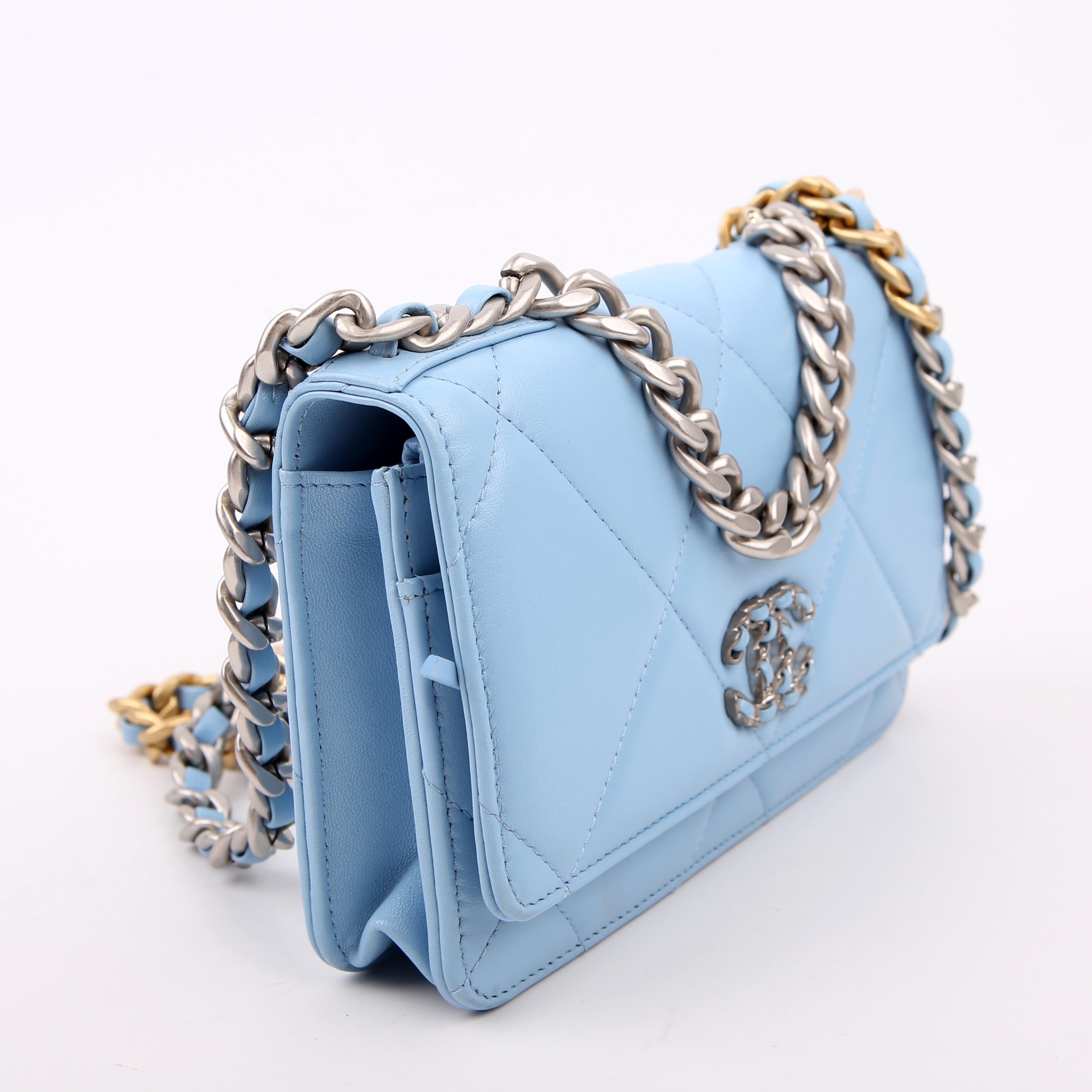 Chanel 19 WOC Quilted Lambskin RFID Blue
