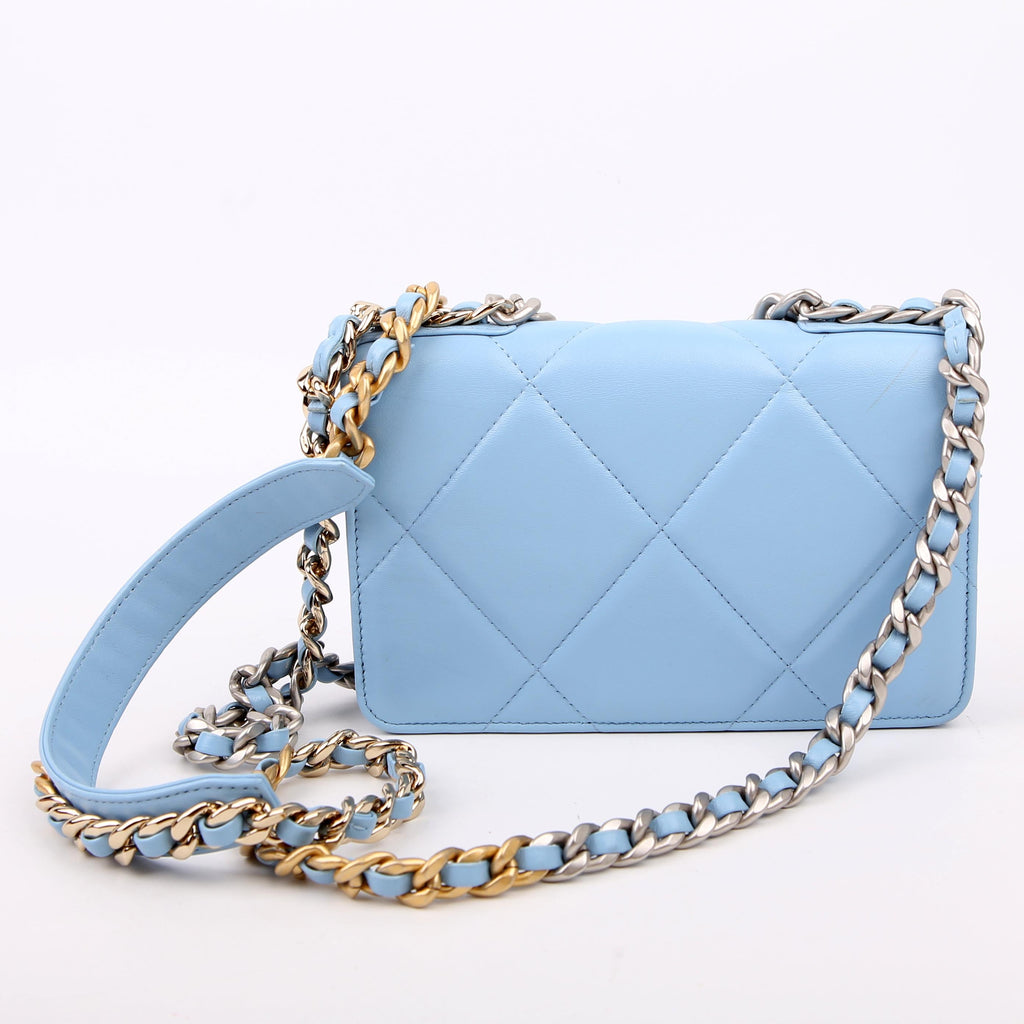 Chanel 19 WOC Quilted Lambskin RFID Blue