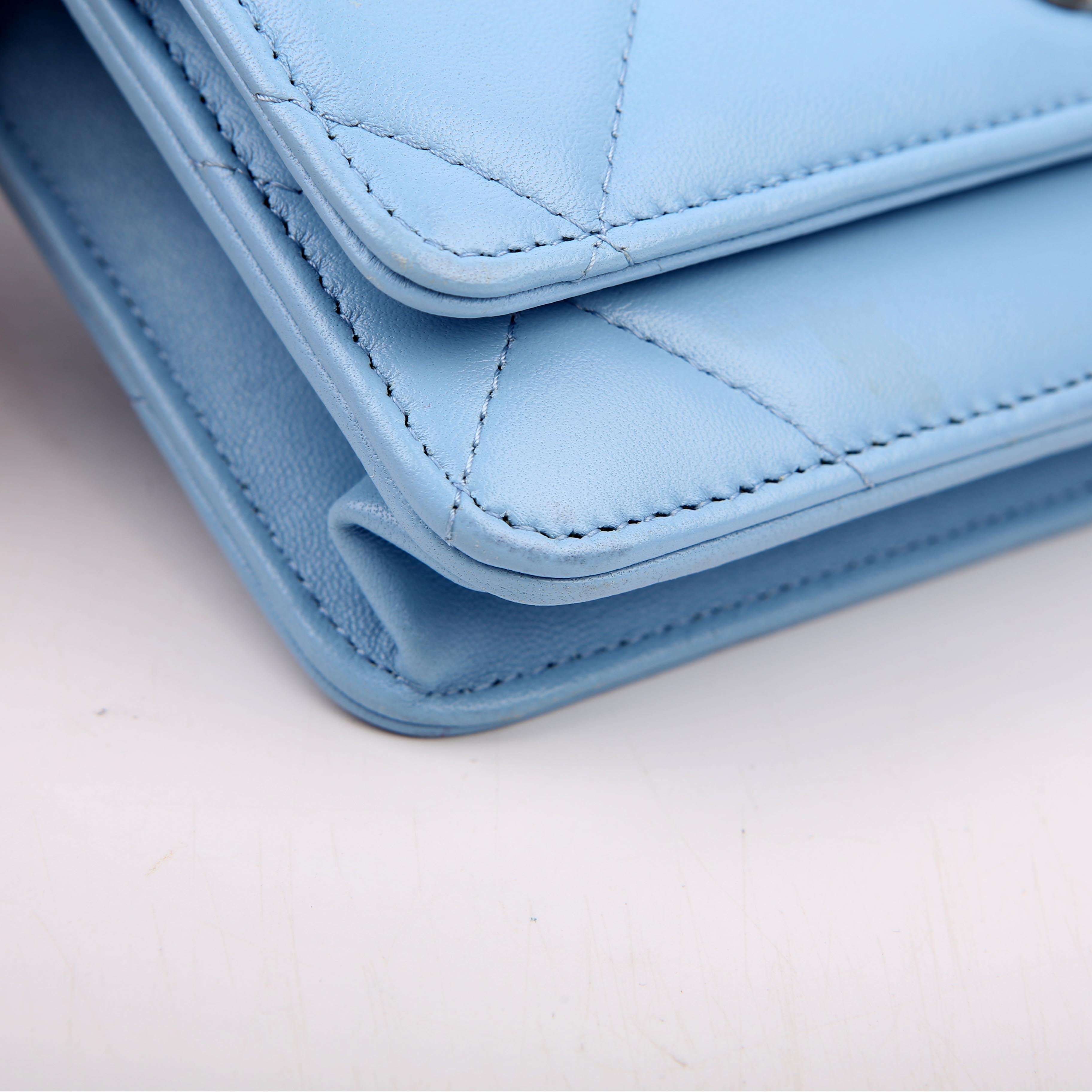 Chanel 19 WOC Quilted Lambskin RFID Blue