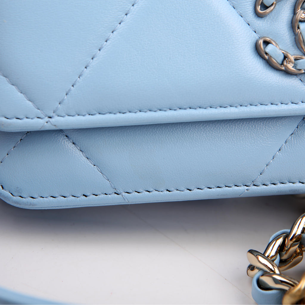 Chanel 19 WOC Quilted Lambskin RFID Blue