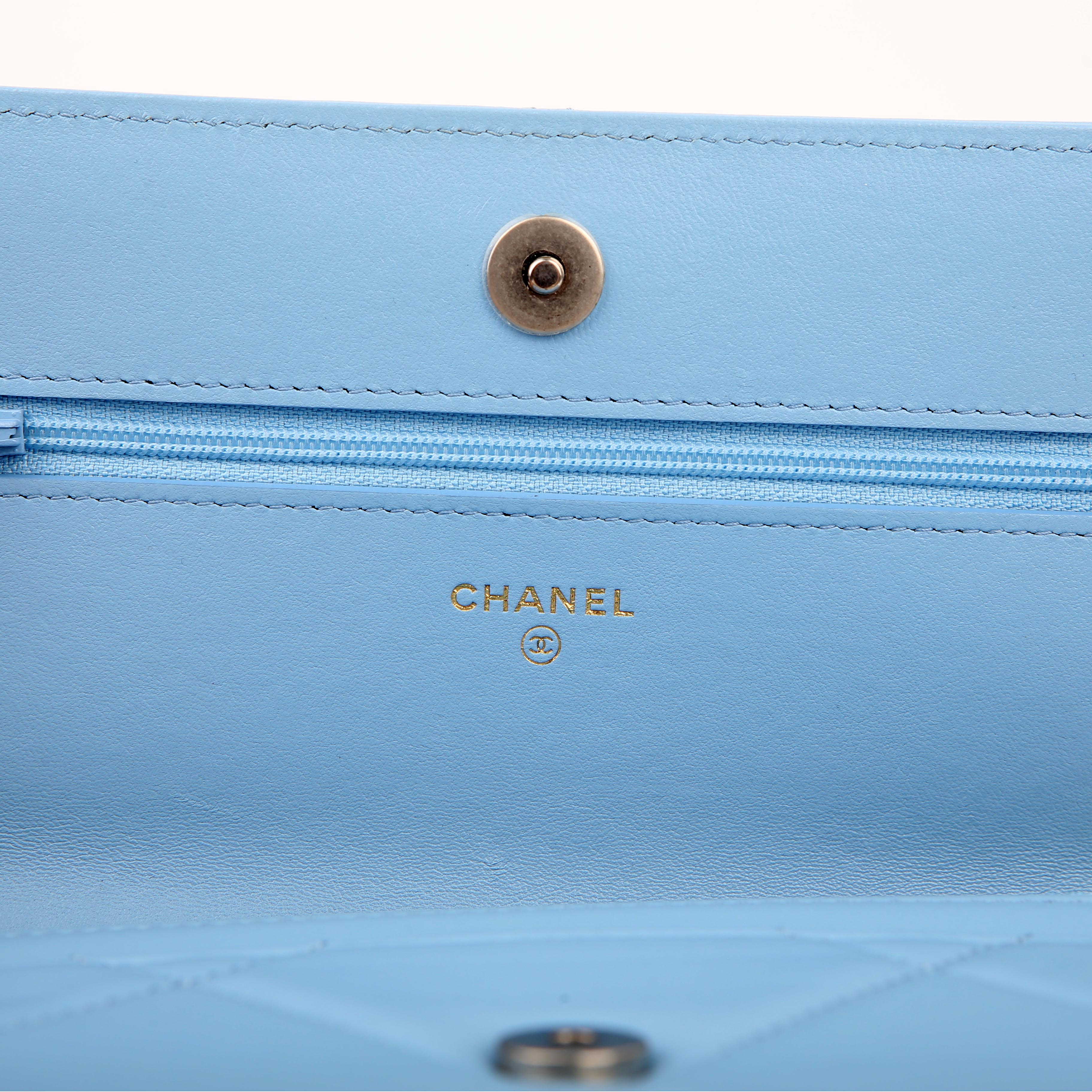 Chanel 19 WOC Quilted Lambskin RFID Blue