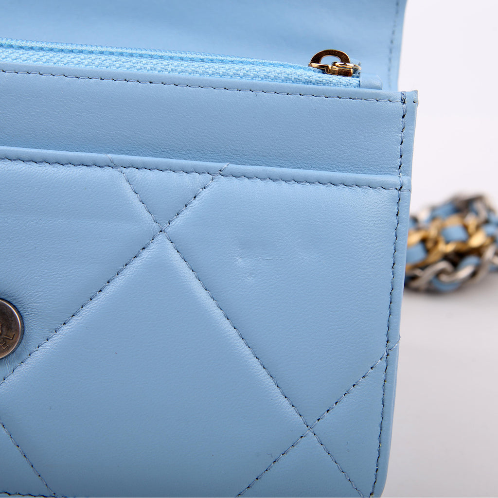 Chanel 19 WOC Quilted Lambskin RFID Blue