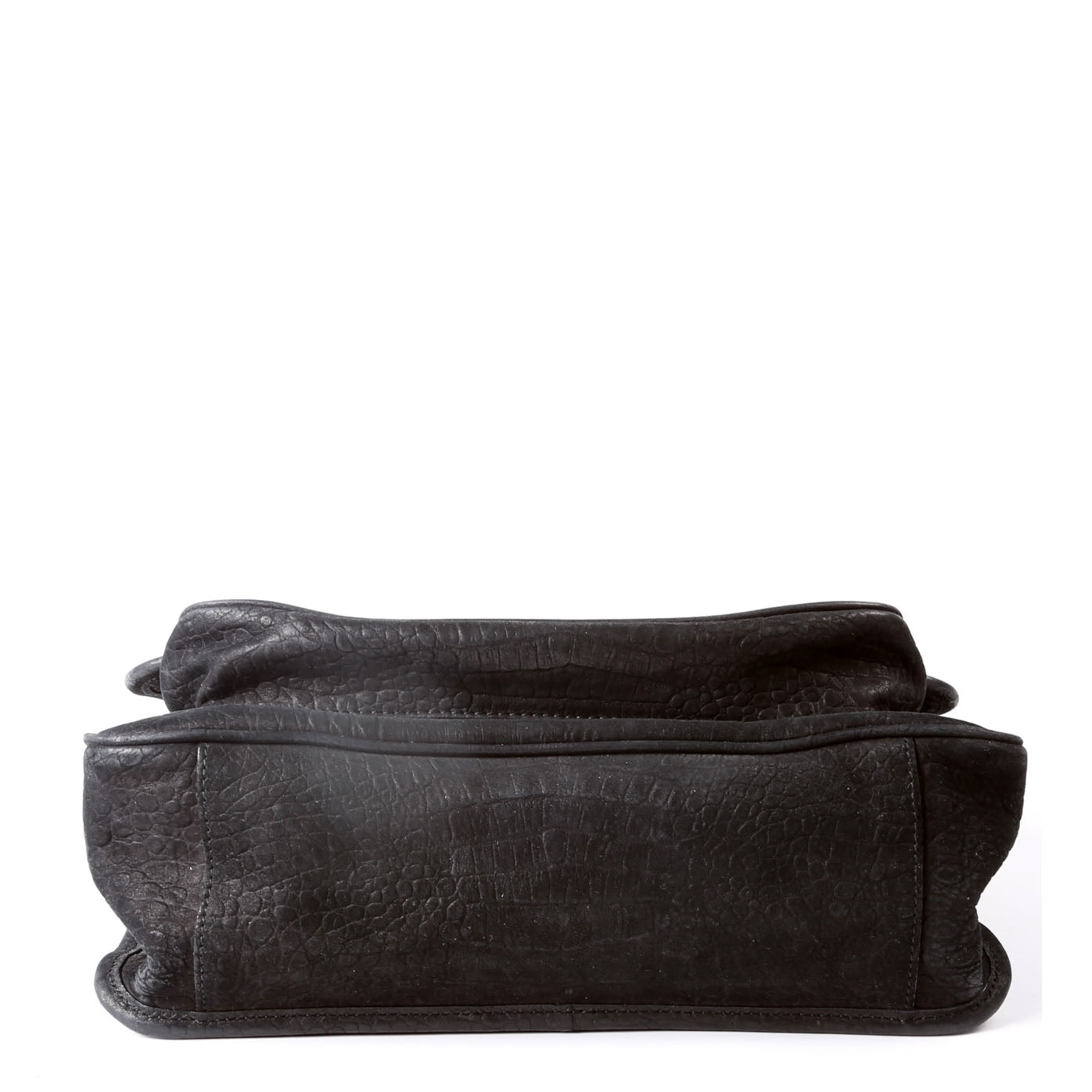SAINT LAURENT Crocodile Embossed Nubuck Niki Medium Satchel 633150 Black