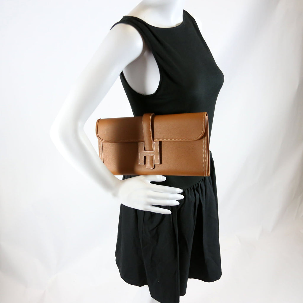 Hermes Jige Elan 29 Clutch Brown