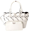 Tress Vitello Intreccio Tote Bag White