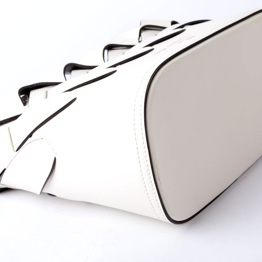 Tress Vitello Intreccio Tote Bag White