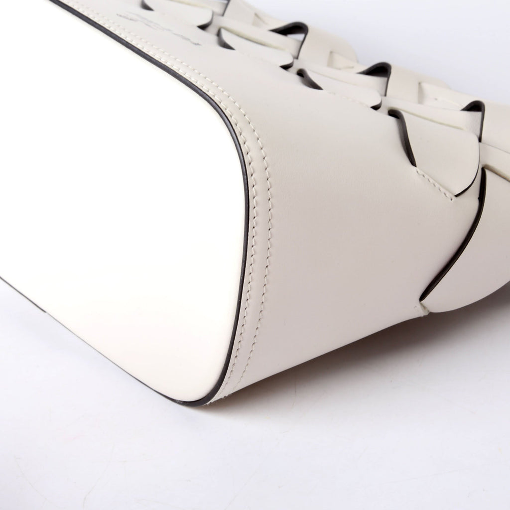 Tress Vitello Intreccio Tote Bag White