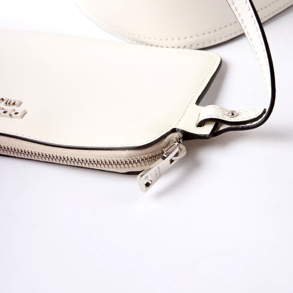 Tress Vitello Intreccio Tote Bag White