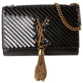 513568 Kate Diagonal Sequin Tassel Medium Black