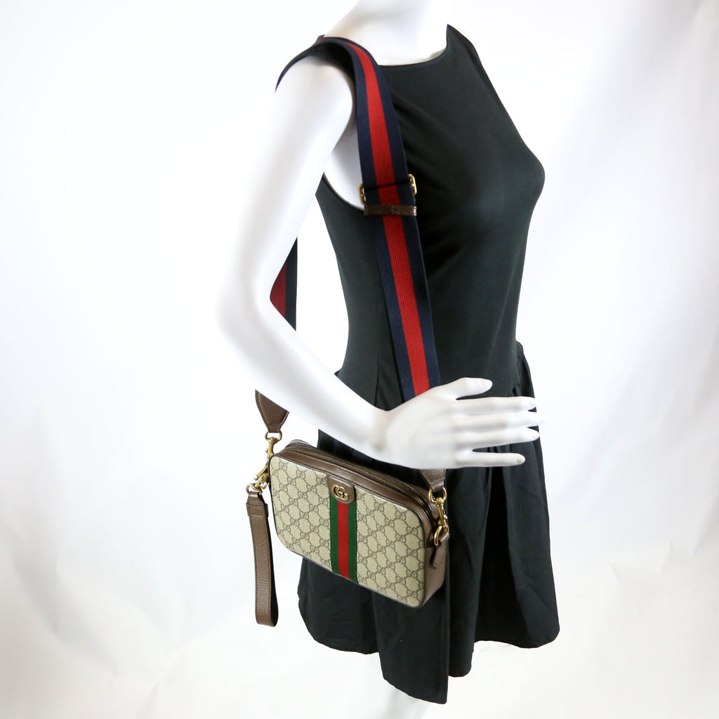 Gucci 699439 GG Supreme Ophidia Small Wristlet Crossbody