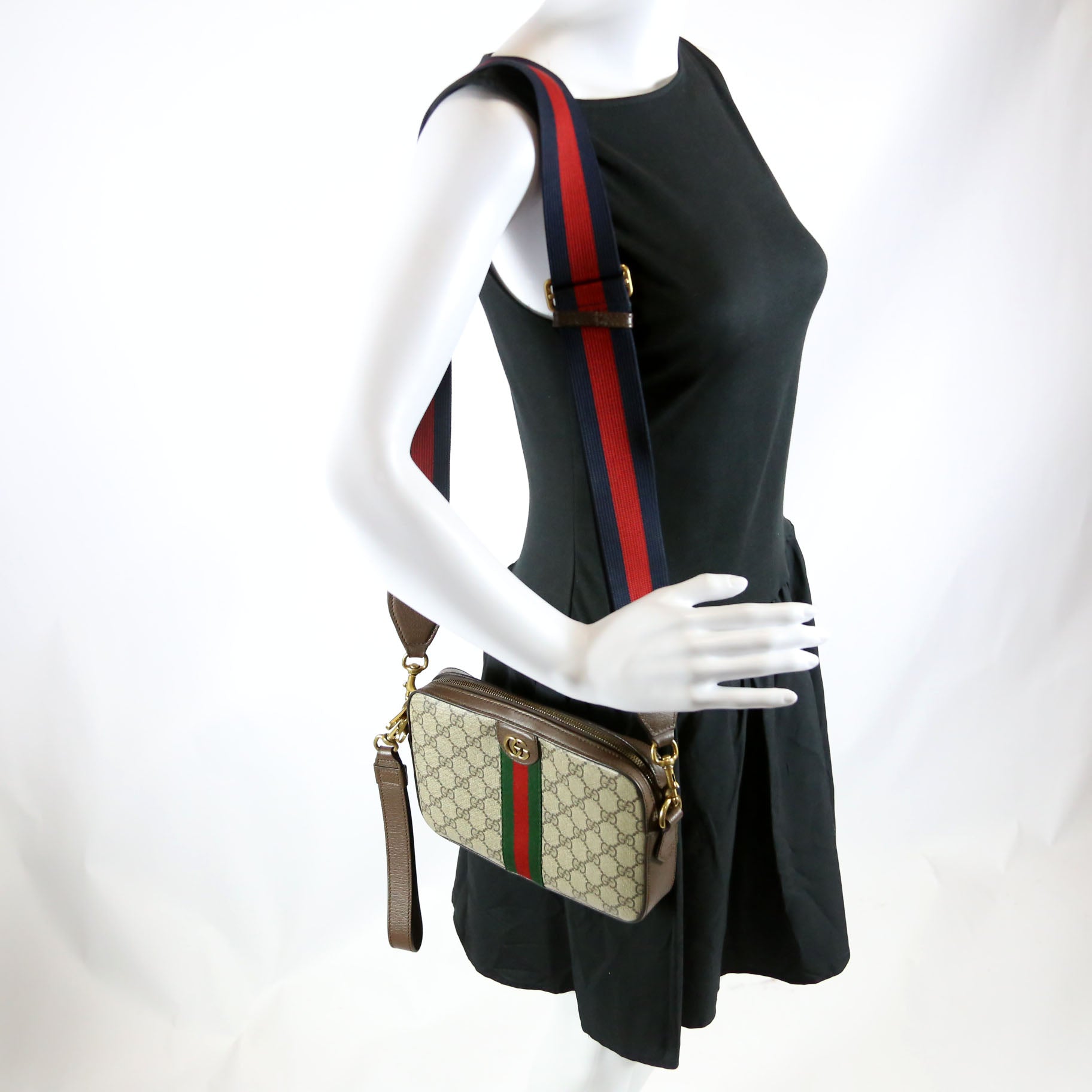 Gucci 699439 GG Supreme Ophidia Small Wristlet Crossbody