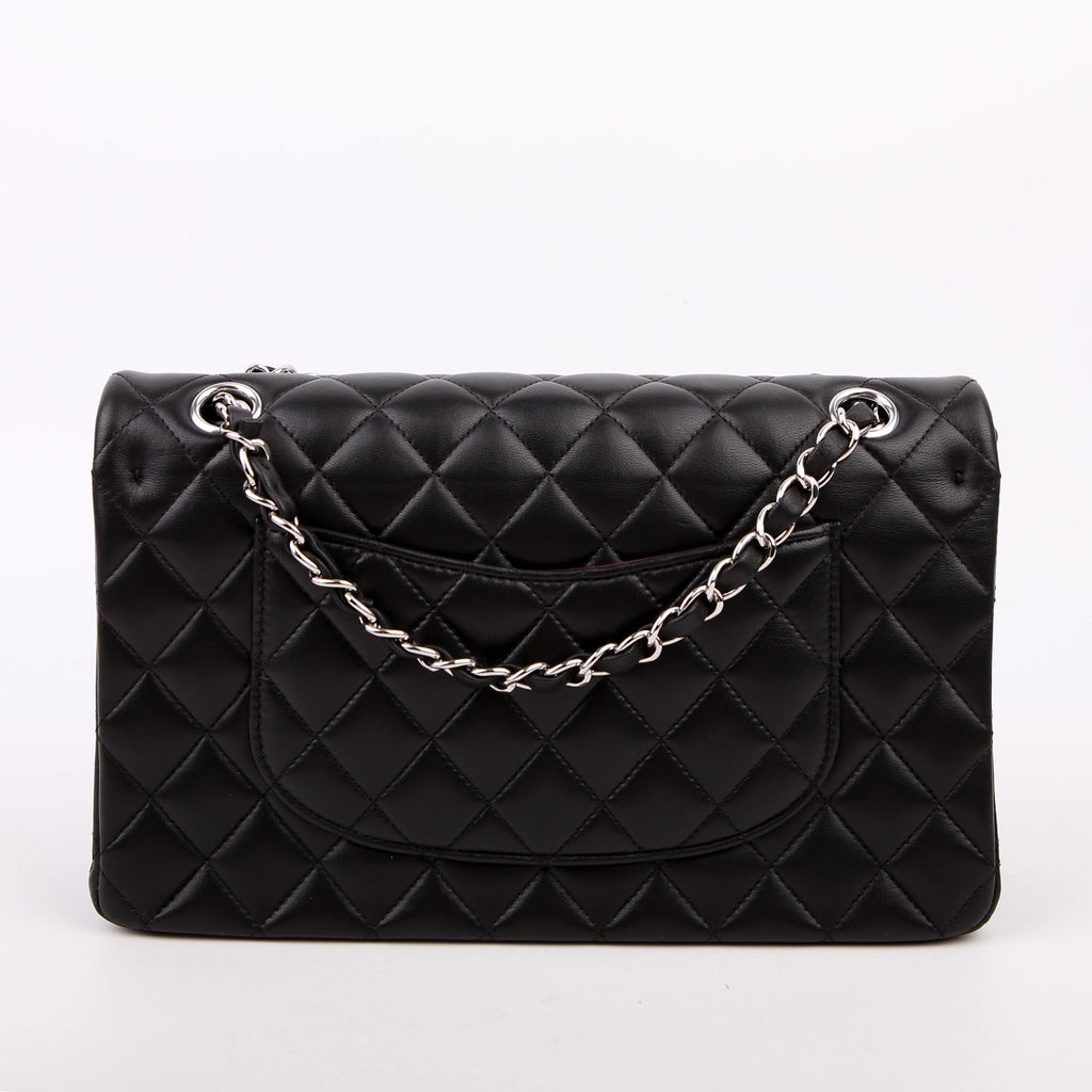 Classic Flap Medium Lambskin RFID Black/Silver