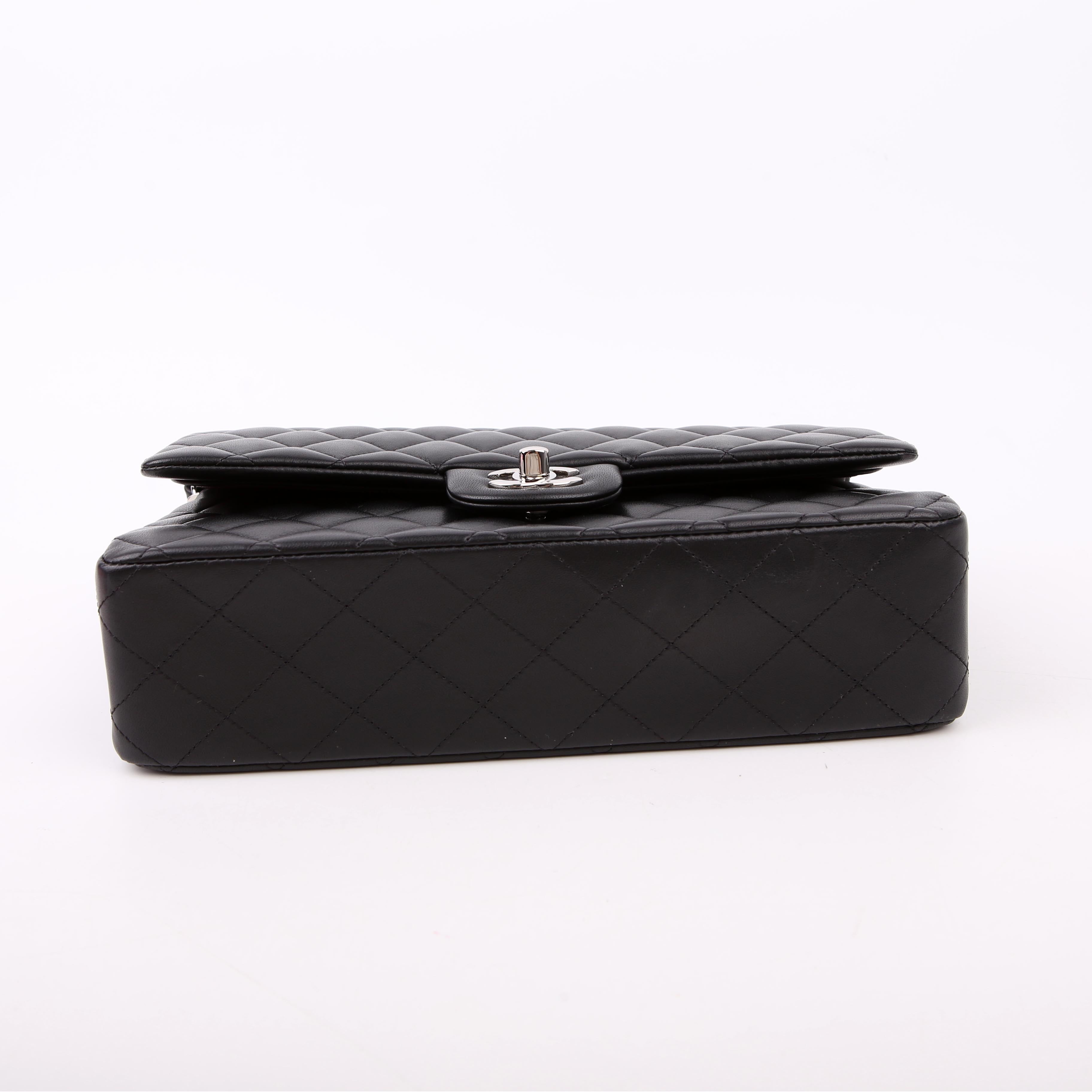 Classic Flap Medium Lambskin RFID Black/Silver