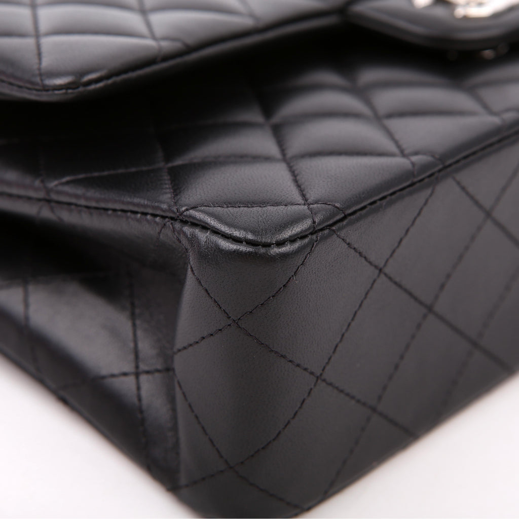 Classic Flap Medium Lambskin RFID Black/Silver