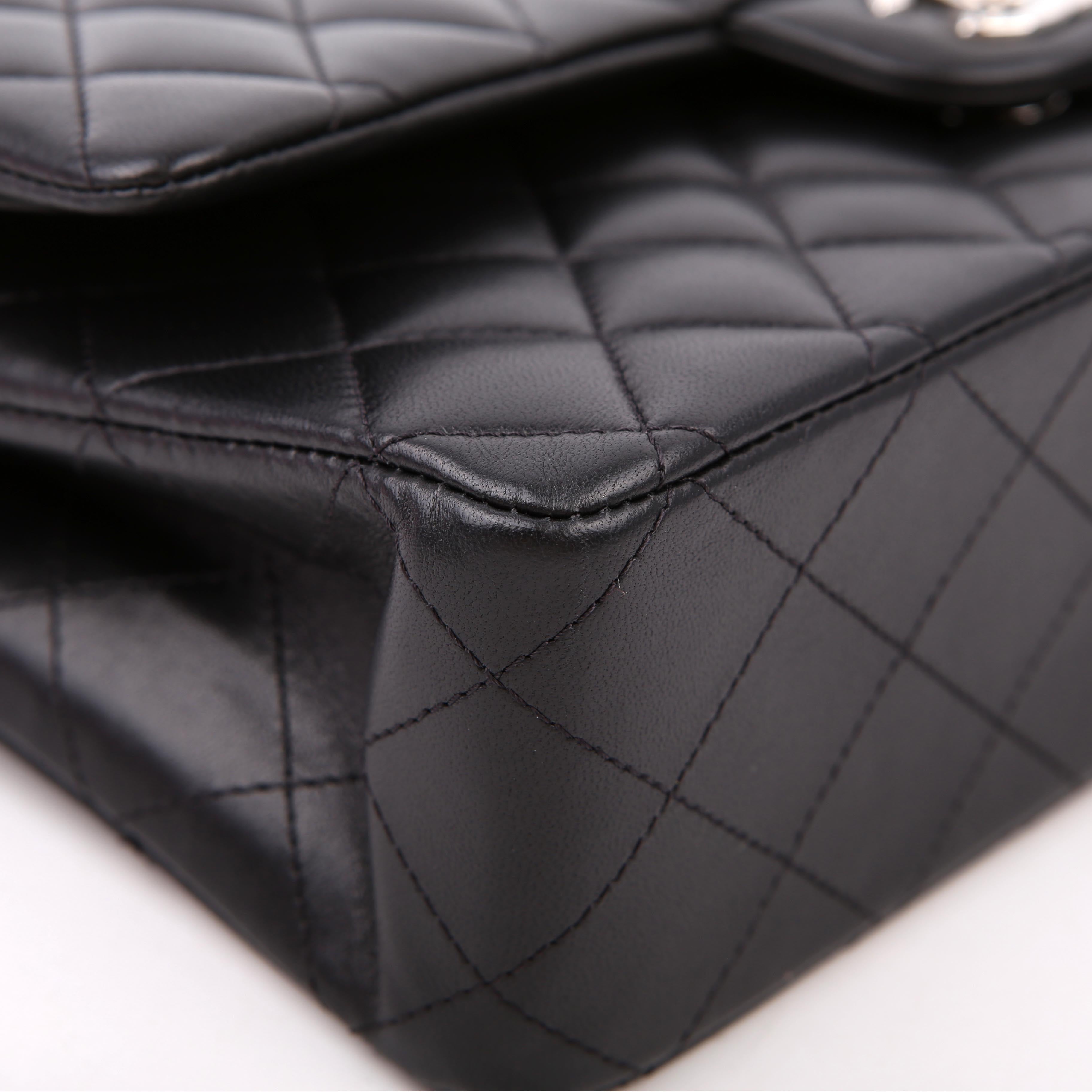 Classic Flap Medium Lambskin RFID Black/Silver