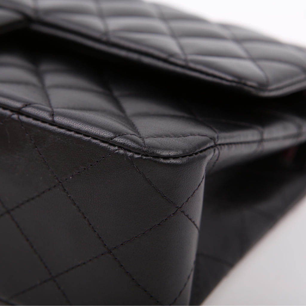 Classic Flap Medium Lambskin RFID Black/Silver