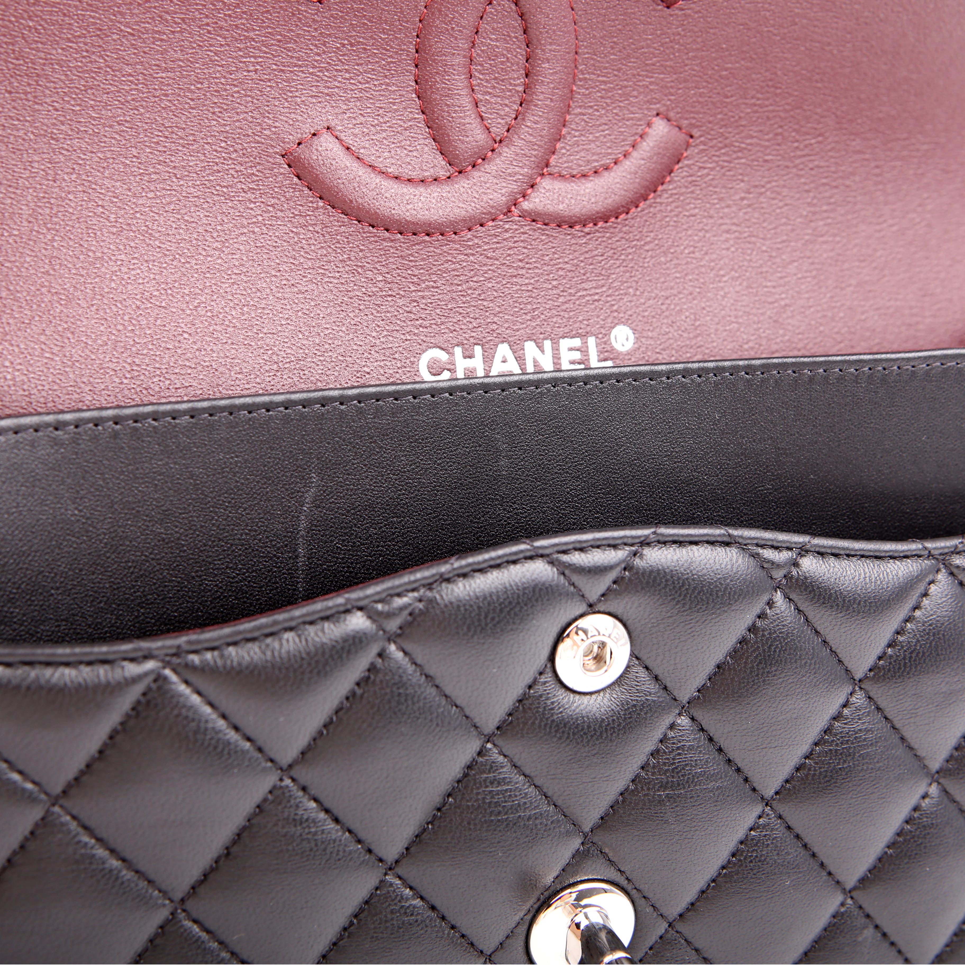 Classic Flap Medium Lambskin RFID Black/Silver