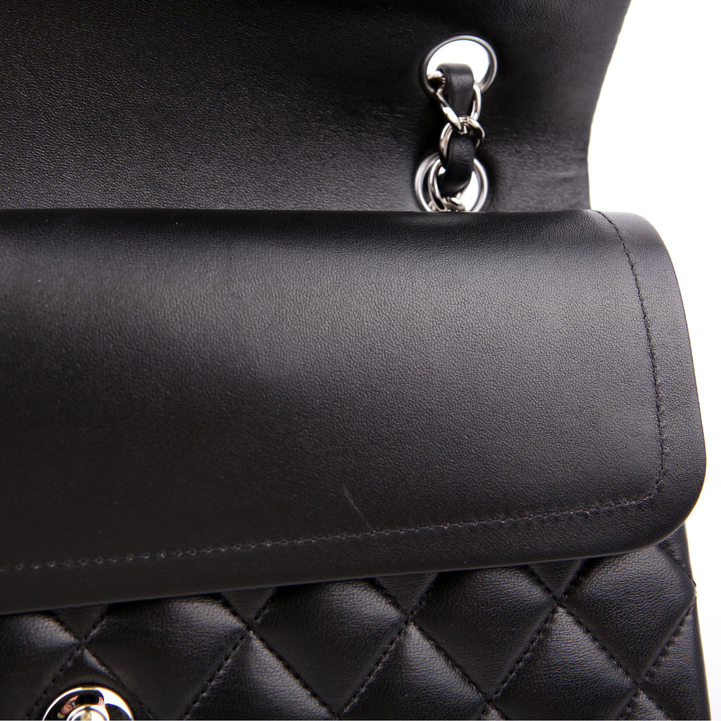 Classic Flap Medium Lambskin RFID Black/Silver
