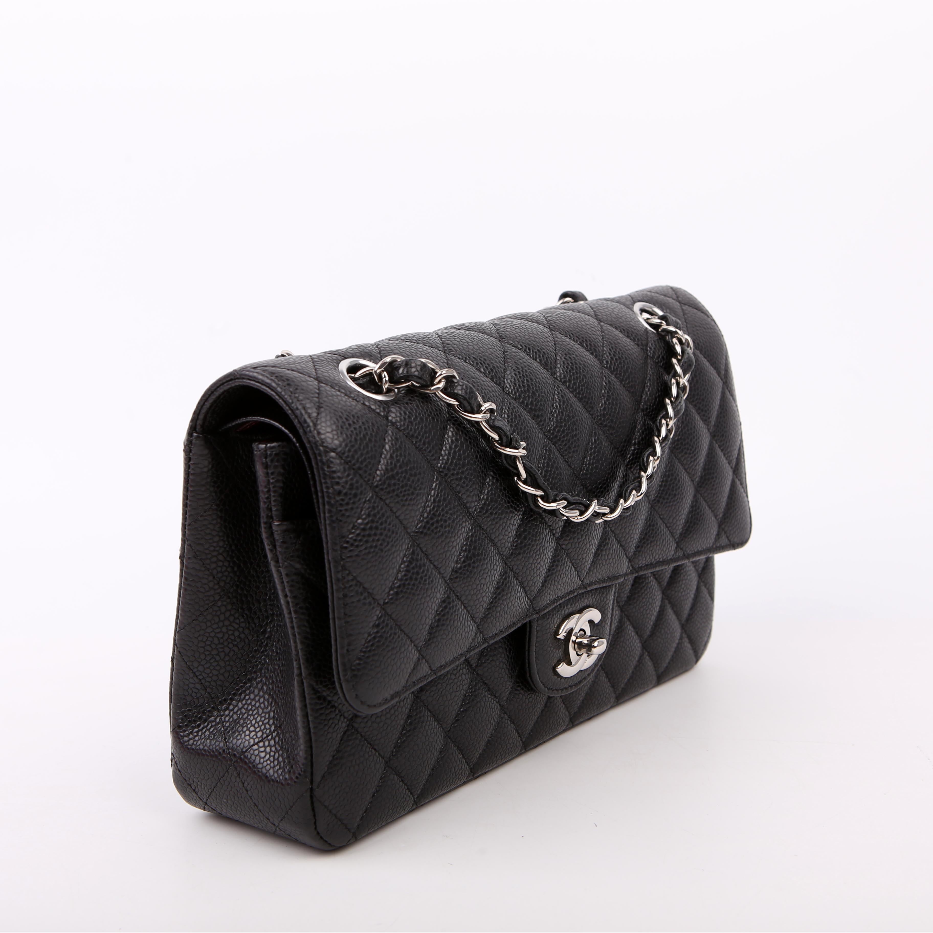 Hold for Shea L: Classic Flap Medium Caviar 22M Black/Silver