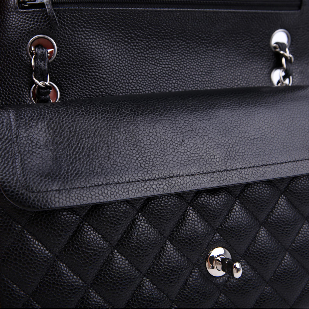 Hold for Shea L: Classic Flap Medium Caviar 22M Black/Silver