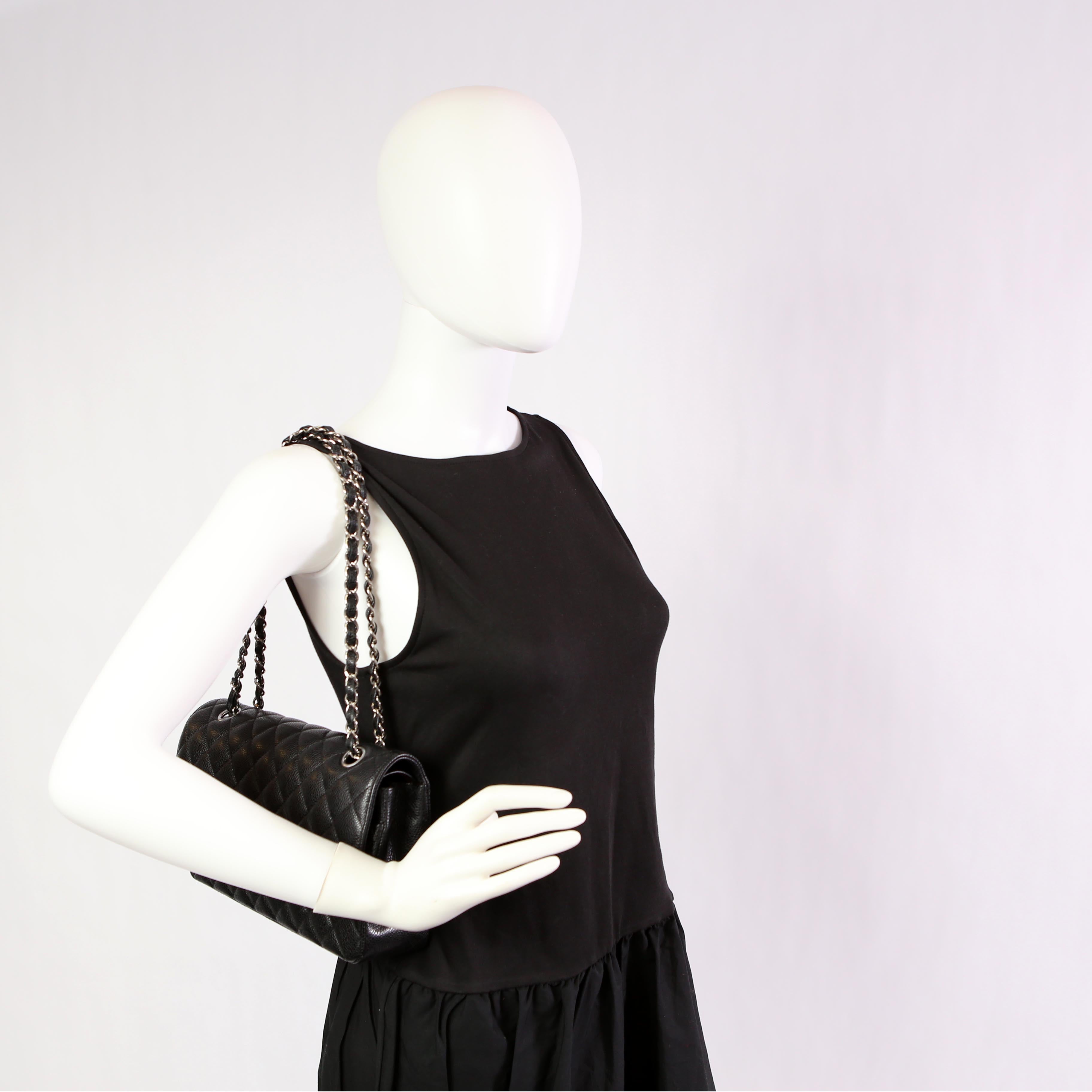Hold for Shea L: Classic Flap Medium Caviar 22M Black/Silver