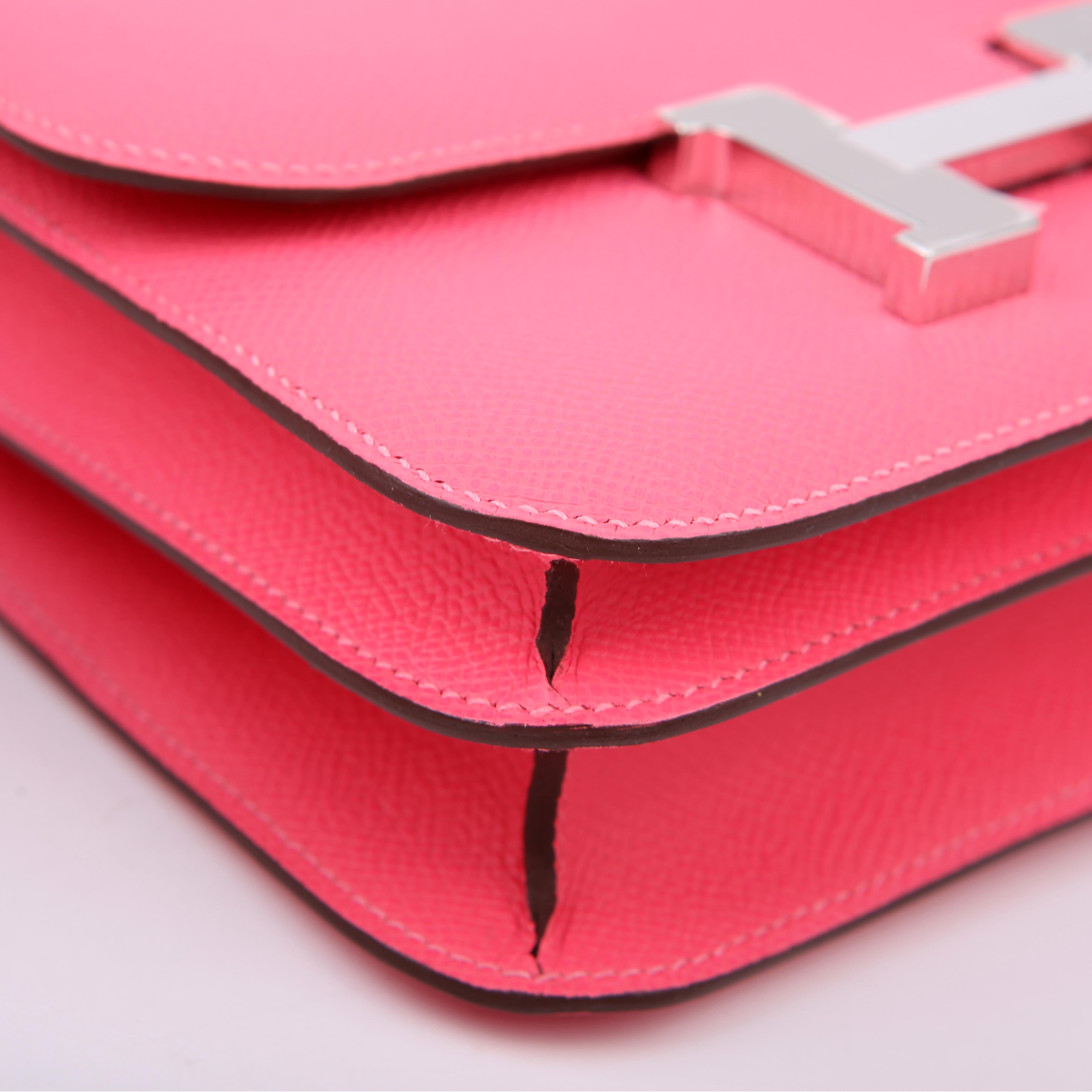 Hermes Constance 3 Mini Epsom 2024 Rose Azalee