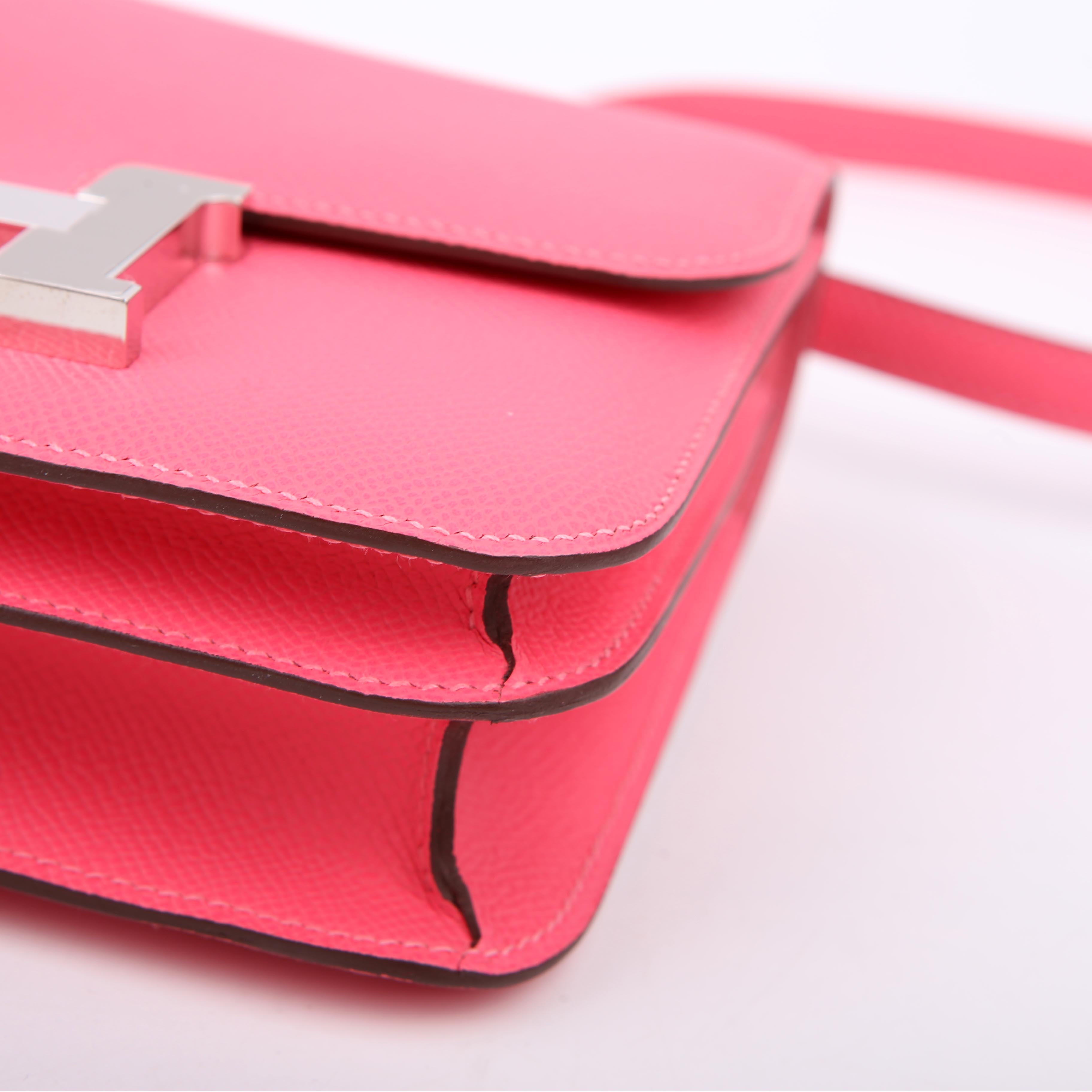 Hermes Constance 3 Mini Epsom 2024 Rose Azalee