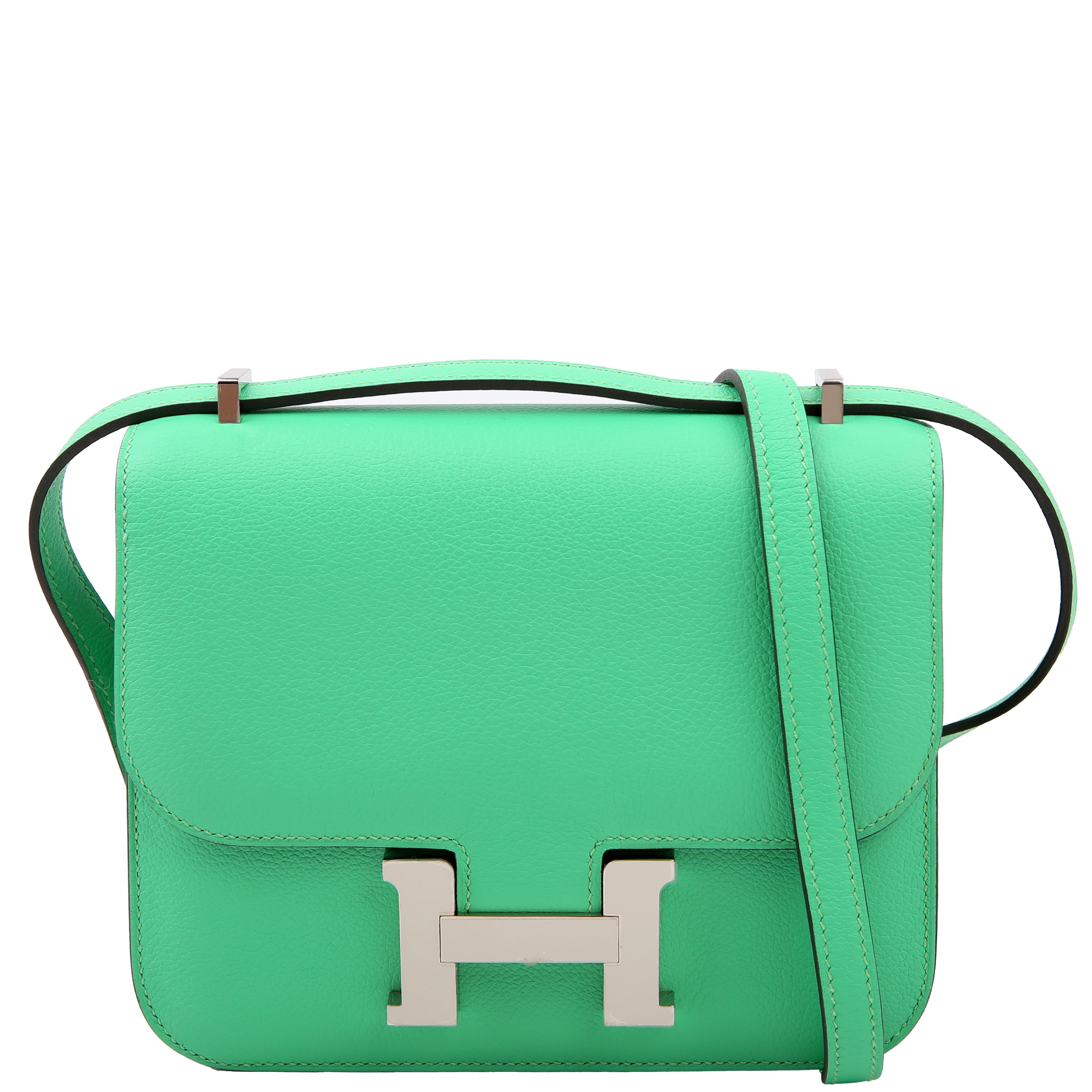 Hermes Constance 3 Mini Evercolor 2023 Vert Comics/Vert Fizz/Silver