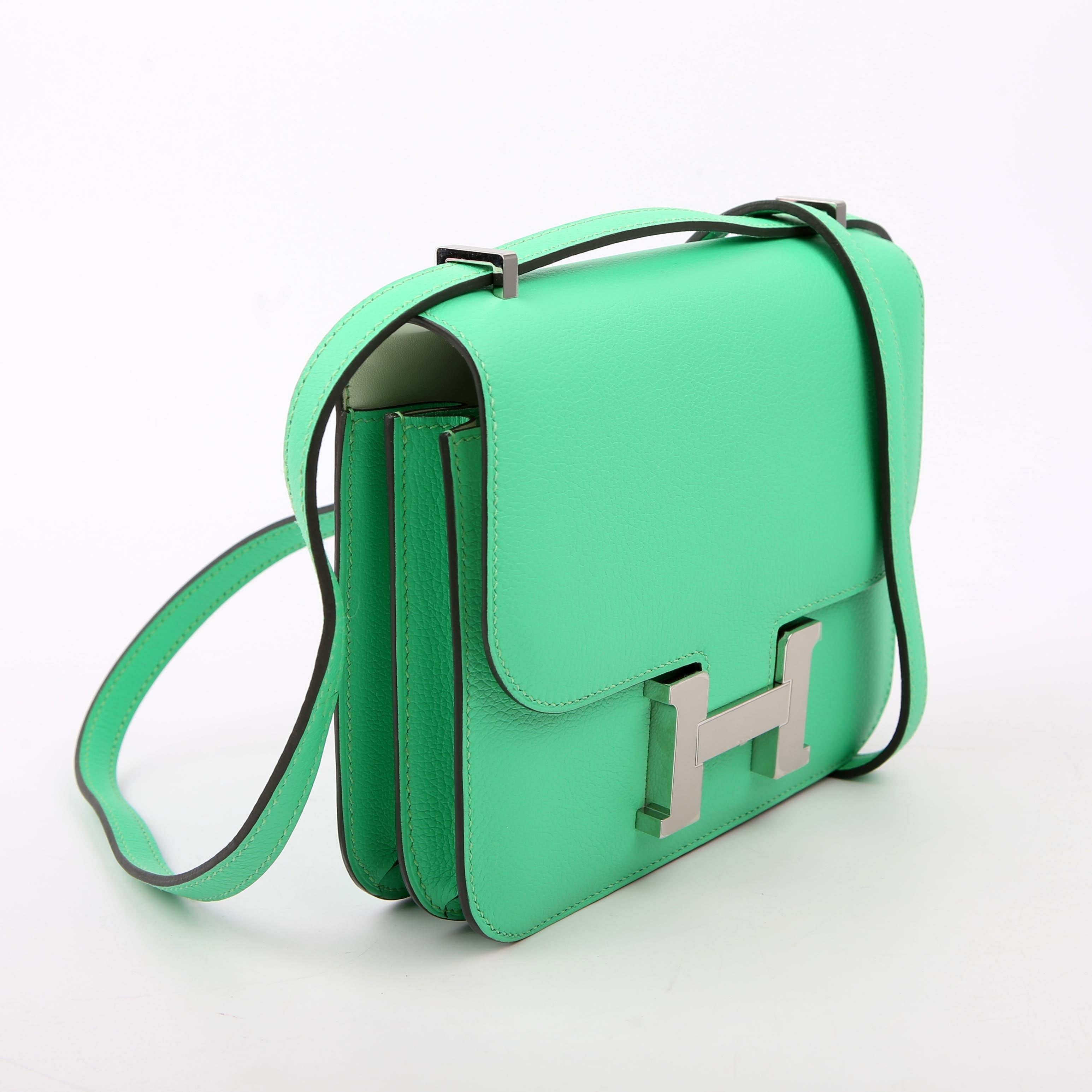 Hermes Constance 3 Mini Evercolor 2023 Vert Comics/Vert Fizz/Silver