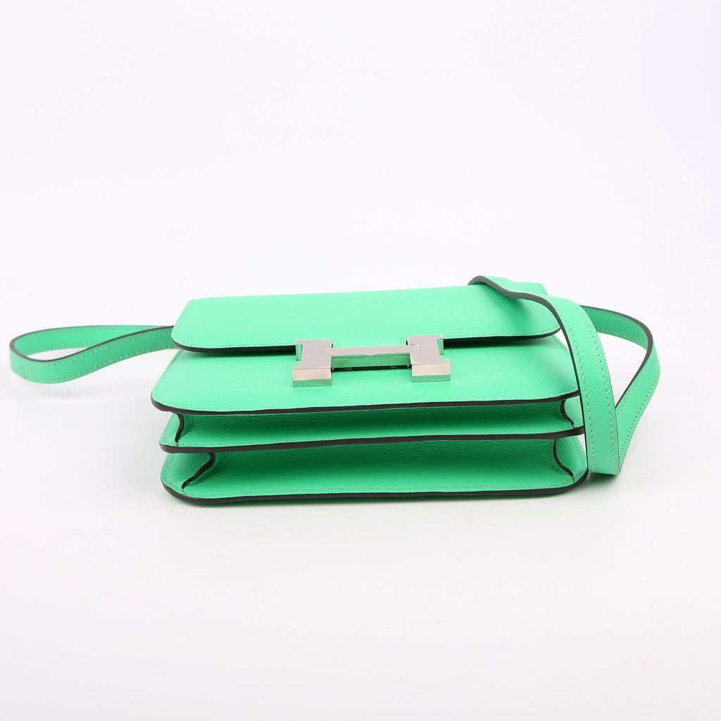 Hermes Constance 3 Mini Evercolor 2023 Vert Comics/Vert Fizz/Silver