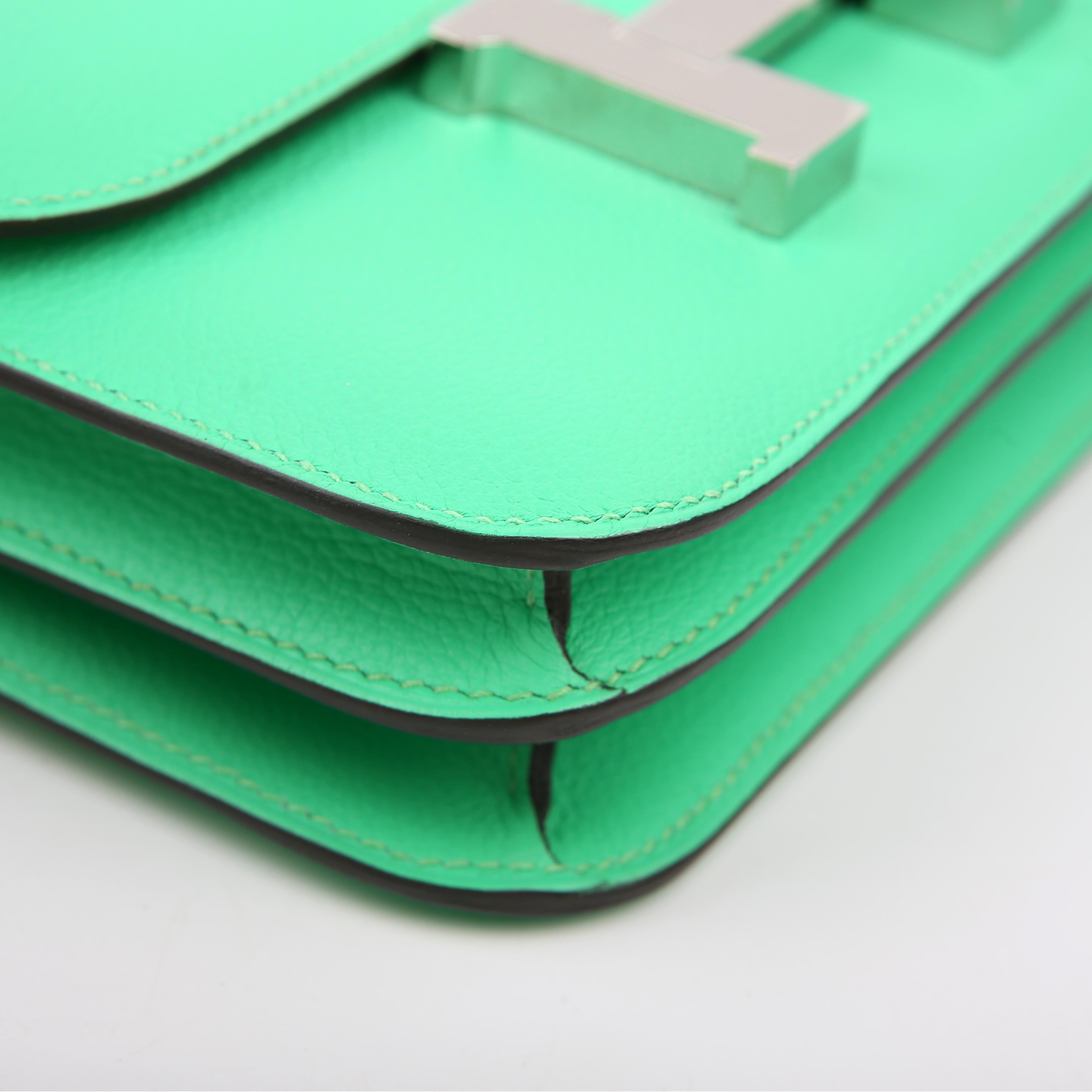 Hermes Constance 3 Mini Evercolor 2023 Vert Comics/Vert Fizz/Silver