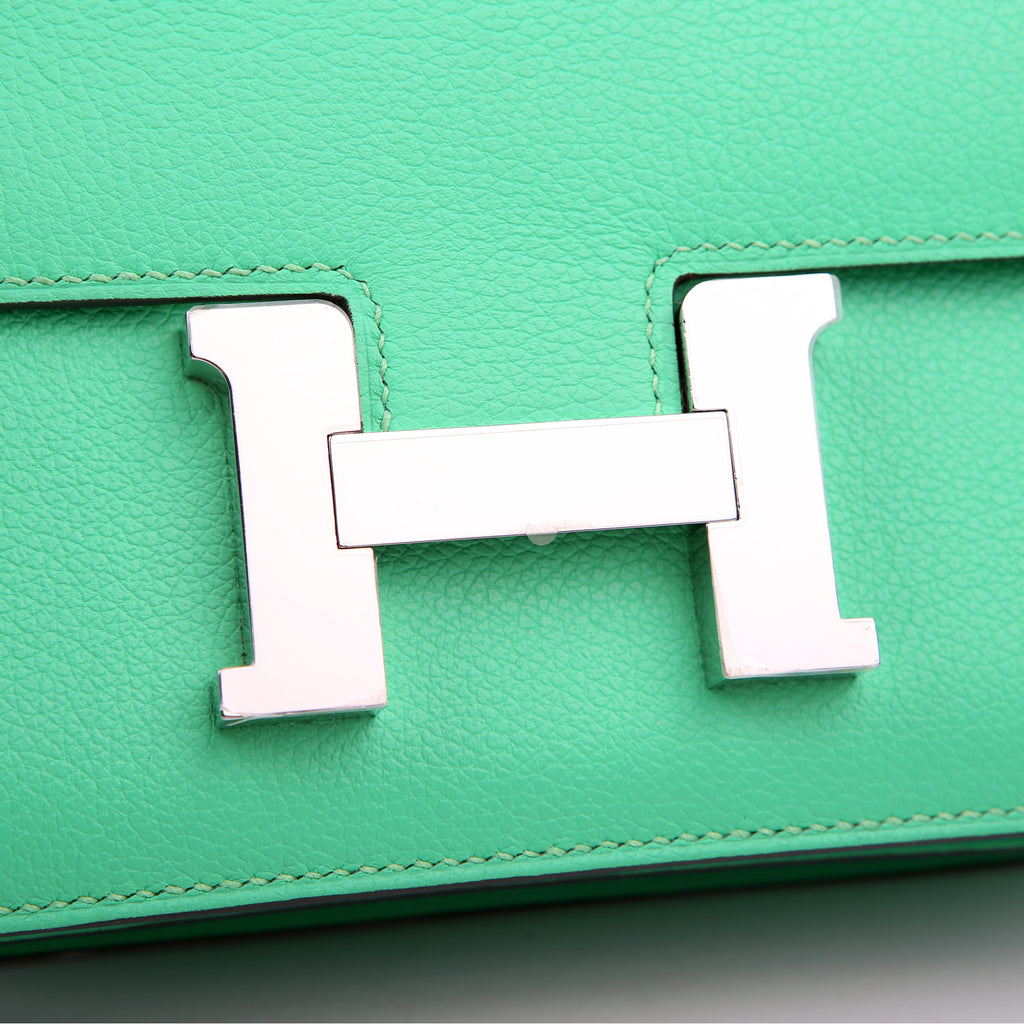 Hermes Constance 3 Mini Evercolor 2023 Vert Comics/Vert Fizz/Silver