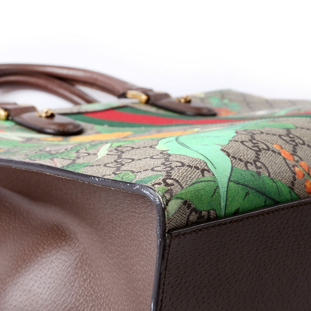 437541 GG Tian Animalier Web Top Handle Tote
