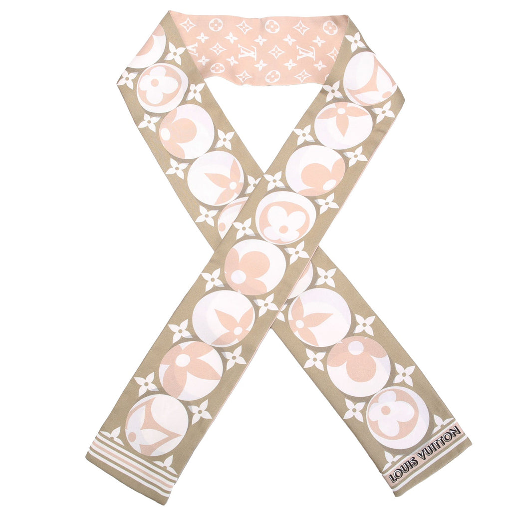 Monogram Marbles Bandeau Silk Scarf Green/Beige