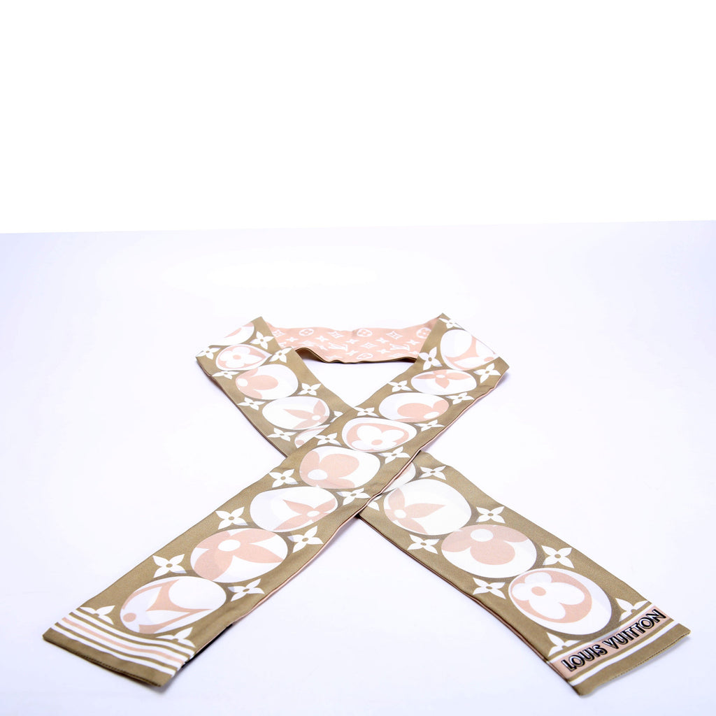 Monogram Marbles Bandeau Silk Scarf Green/Beige