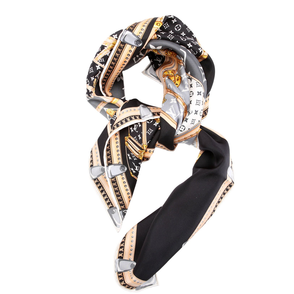 Carre Lets Go Noir Silk Scarf Black/Multicolor