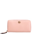 Gucci 456117 GG Leather Zip Around Wallet Pink